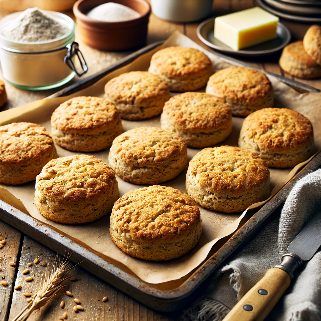 Fresh milled whole wheat biscuits